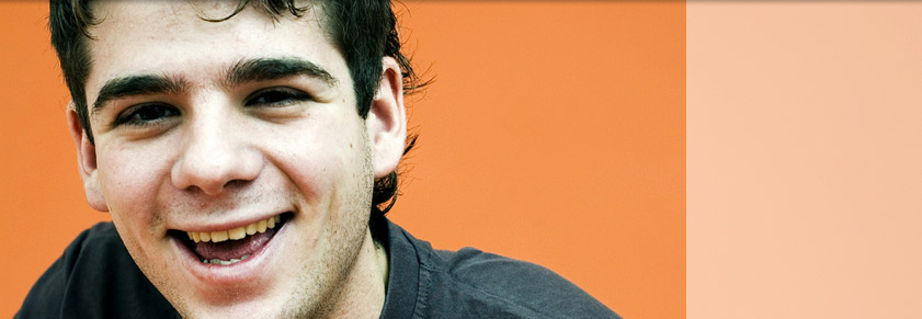 boy on orange background